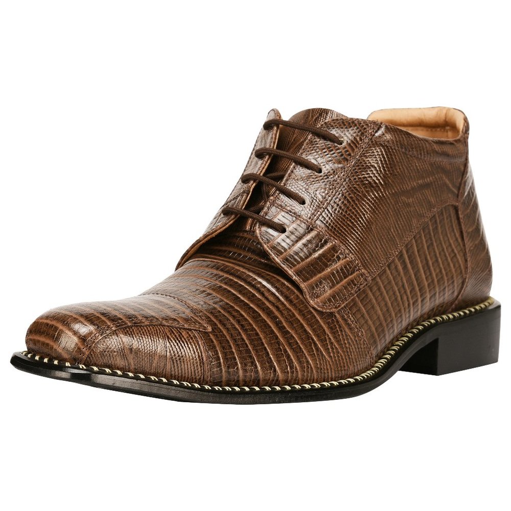 LIBERTYZENO Brown LEATHER LACE-UP BOOTS